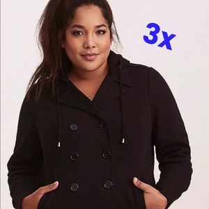 Torrid NWT double breasted hooded bomber jacket